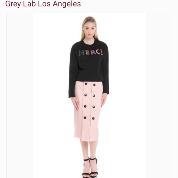 Grey Lab embellished Merci sweatshirt. Size small, never worn. - Picture 1 of 4
